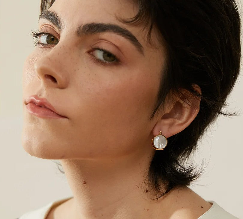 Ocean Treasures - Mother of Pearl Gold Earrings