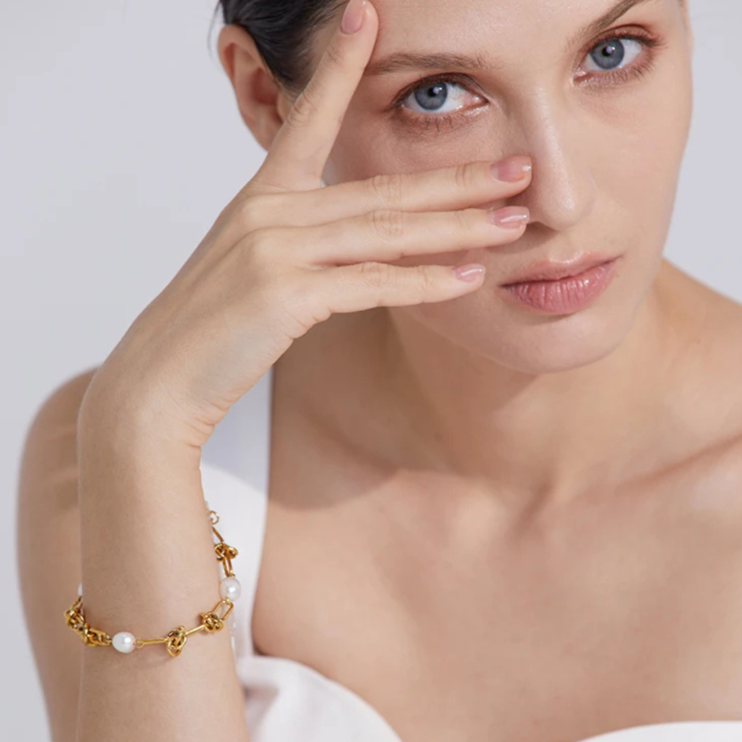 Capri Sunset Baroque Pearl Bracelet – Gold