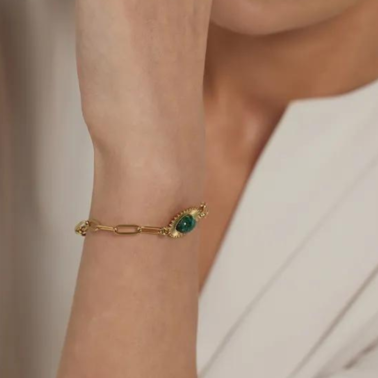 Focus on the Present - African Turquoise Jasper Bracelet