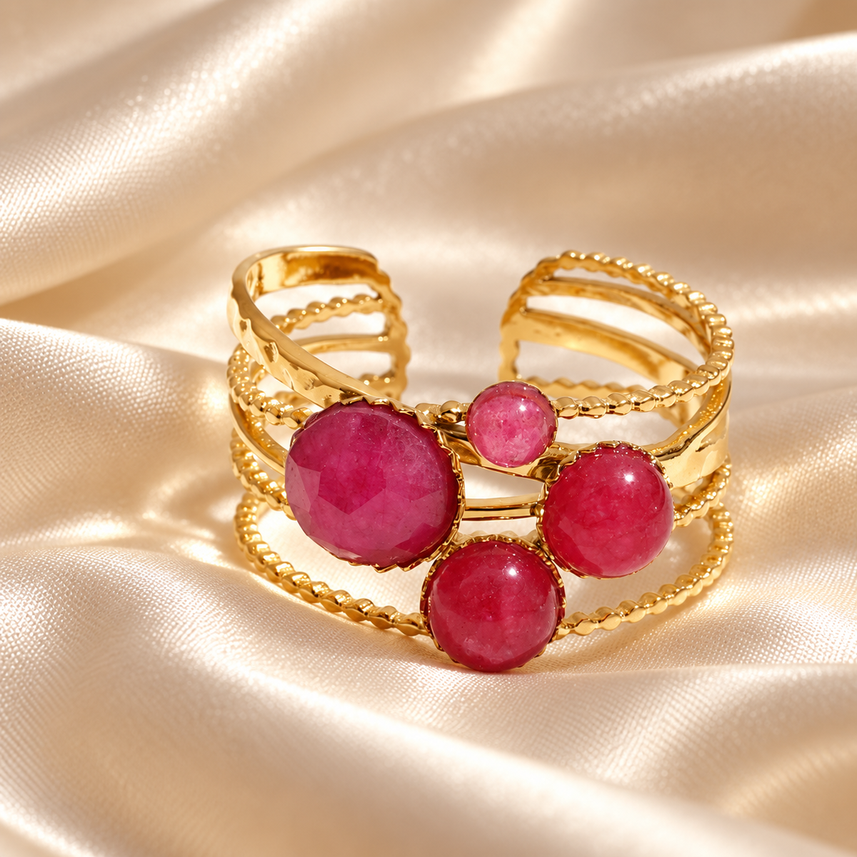Amara – Strawberry Quartz Gemstone Ring