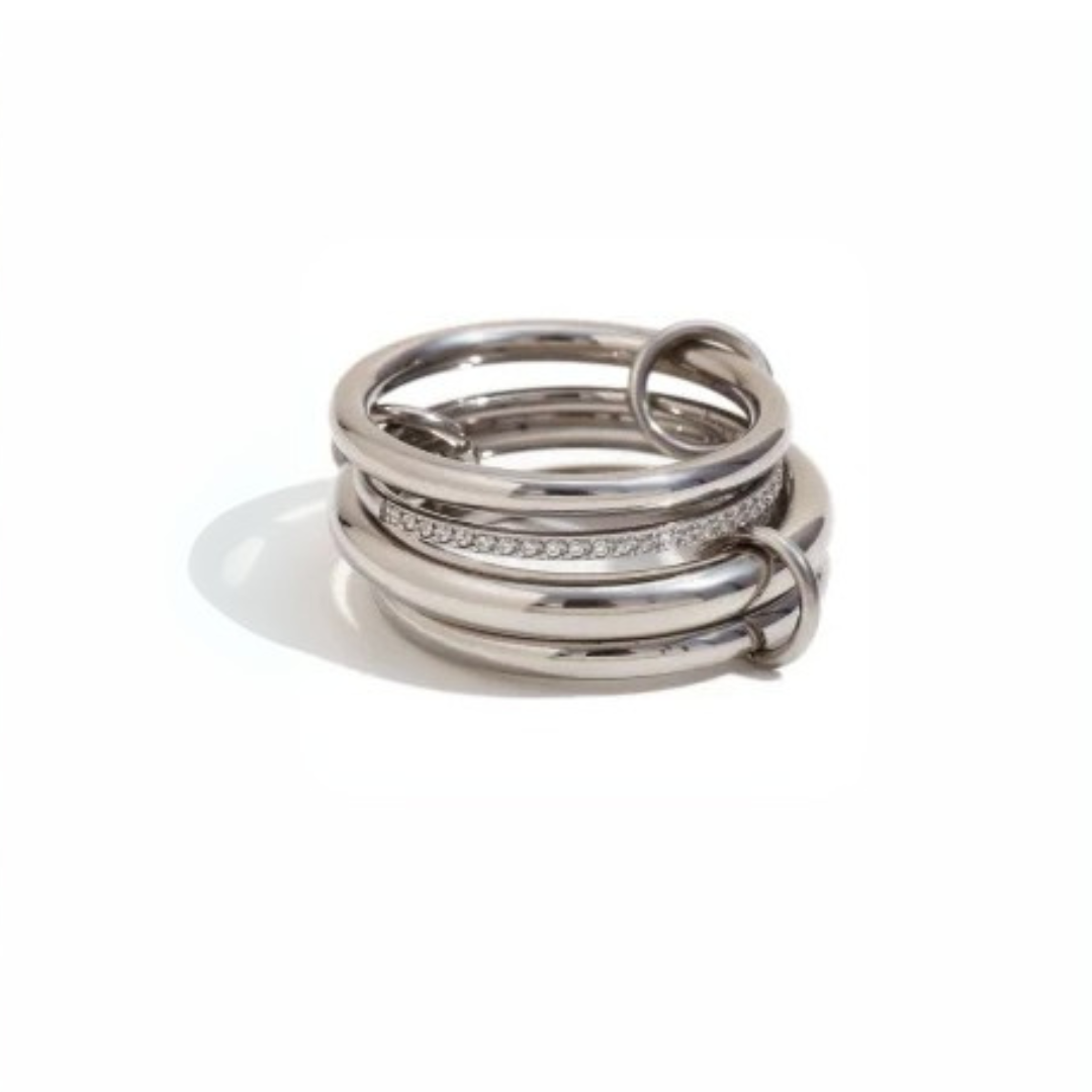 Loop the Loop Rings with Crystals Gold / Silver
