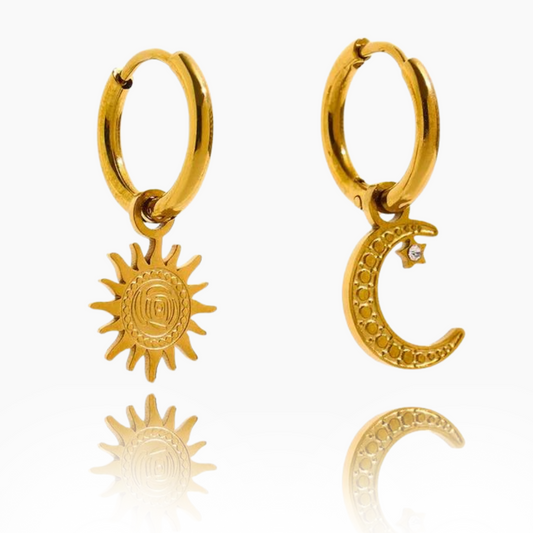 The Sun and Moon Hoop Earrings