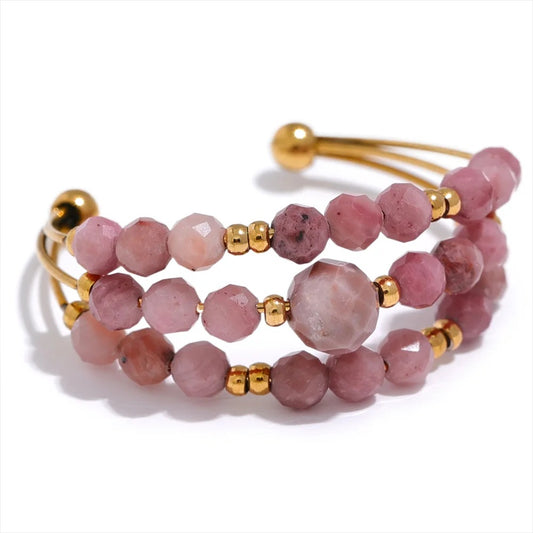 All Kinds of Love - 18k Open Ring with Rhodochrosite