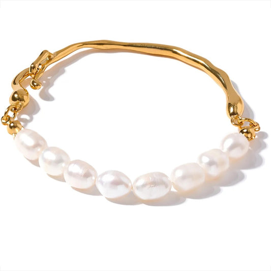 Radiant Eternity - 18k Bracelet with Pearls