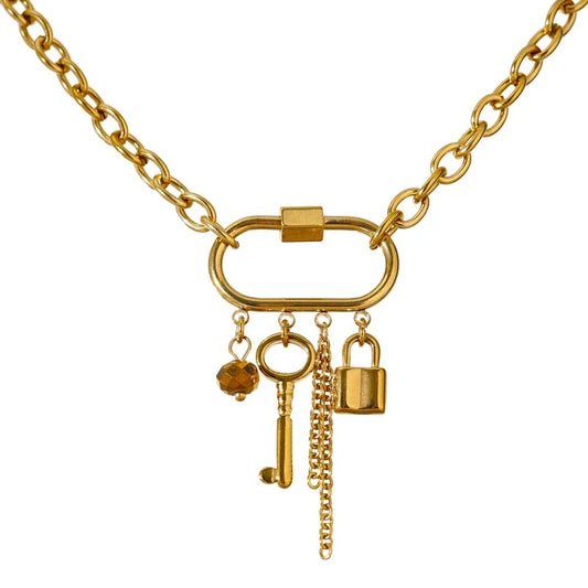 Contentment - Gold Lock and Key Necklace