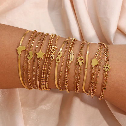 Feather - Double Layer Gold Bracelet