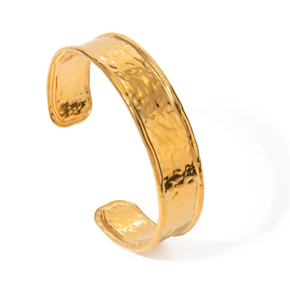 Hammered Cuff Gold  Bracelet