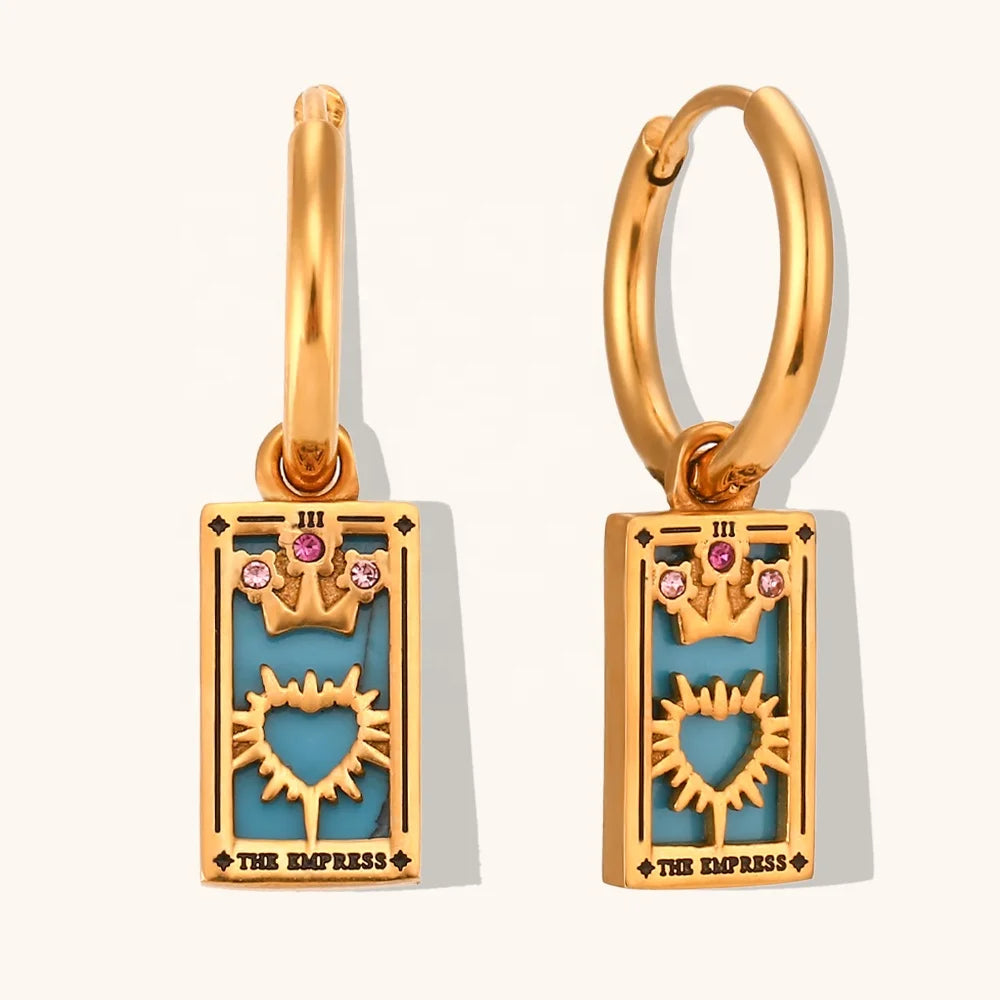 The Sun - Tarot Card Gold Hoop Earrings