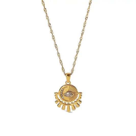 Celestial Unity - Gold Evil Eye Necklace