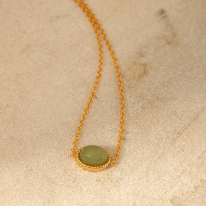 Positive Thinking - Dainty Green Agate Gold Bracelet