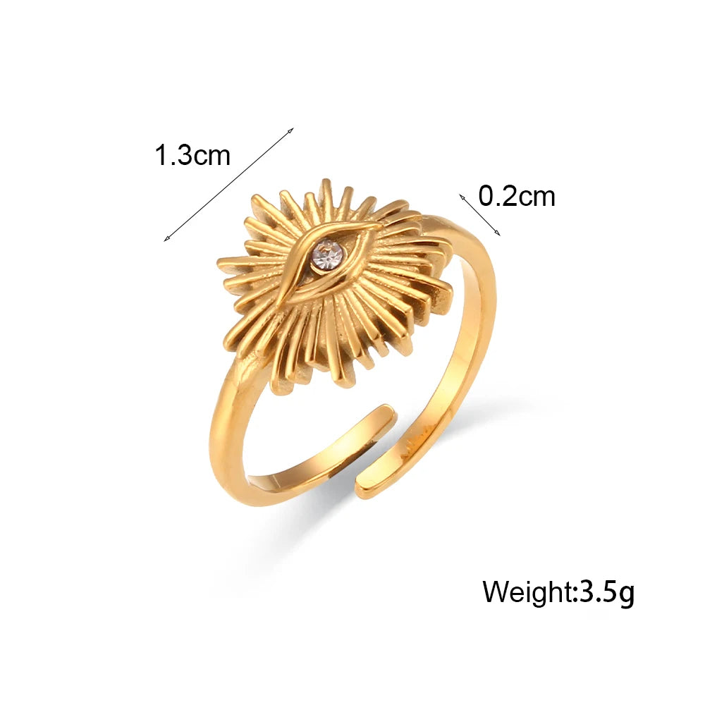 Eye of Protection: Gold Adjustable Evil Eye Ring