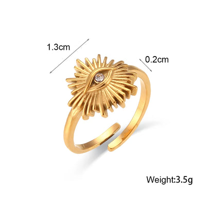 Eye of Protection: Gold Adjustable Evil Eye Ring