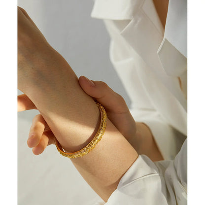 Celestial Dream: Moon and Stars Gold Cuff Bracelet