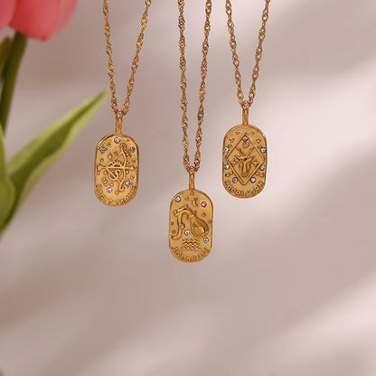 The Half Moon Zodiac Gold Necklace