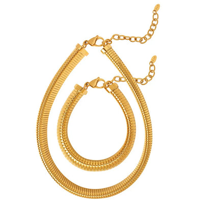 Fusion Bands - Gold Necklace and Bracelet Set