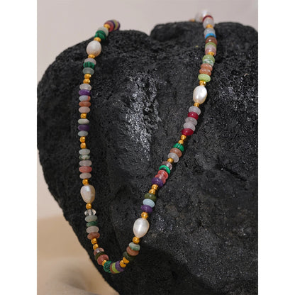 Move Beyond - Gemstone and Peals Necklace