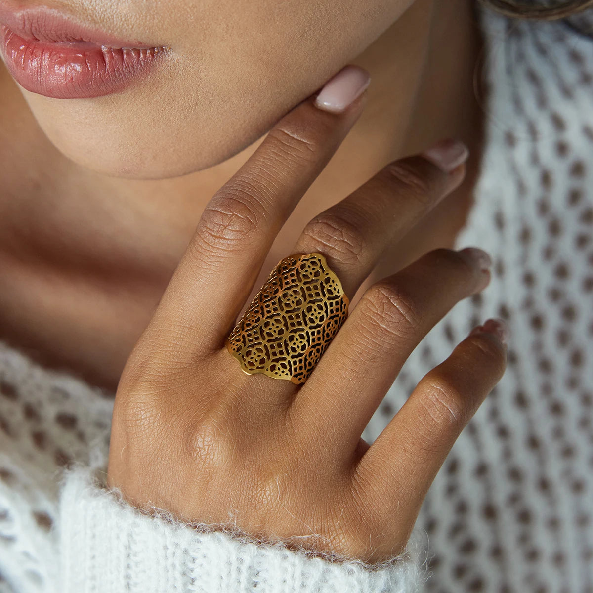 Sacred Geometry - Gold Ring