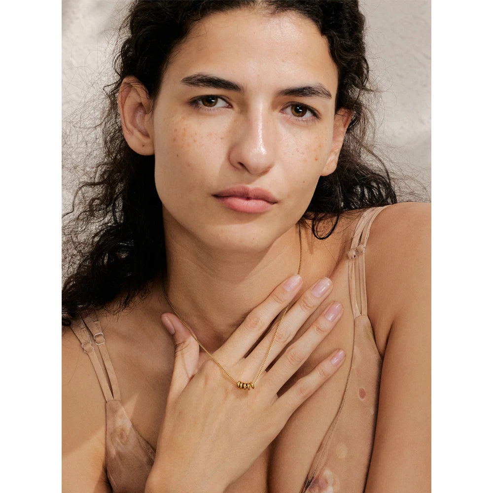 Rondelle - Gold | Silver Box Chain  Necklace