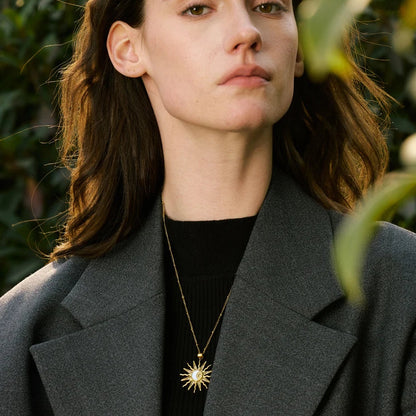 Cosmic Optimism - Sun Gold Necklace with Crystals