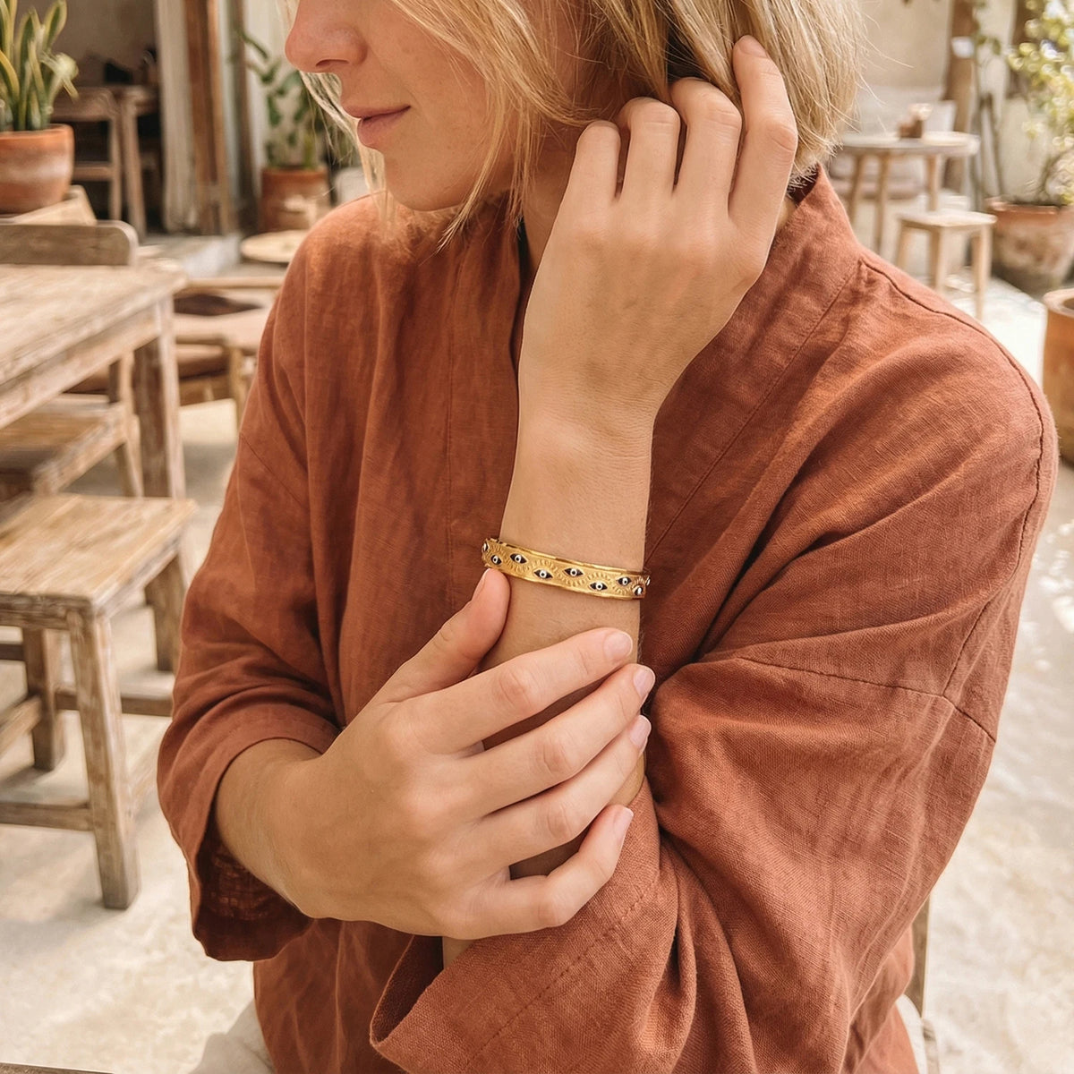 Under Protection – Evil Eye Cuff Bracelet