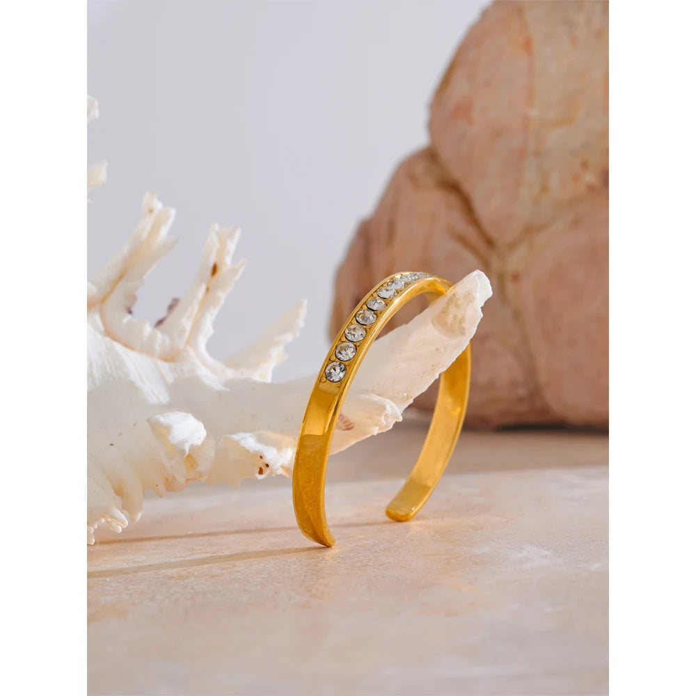 Nova Glow - Gold Crystal Cuff Bracelet