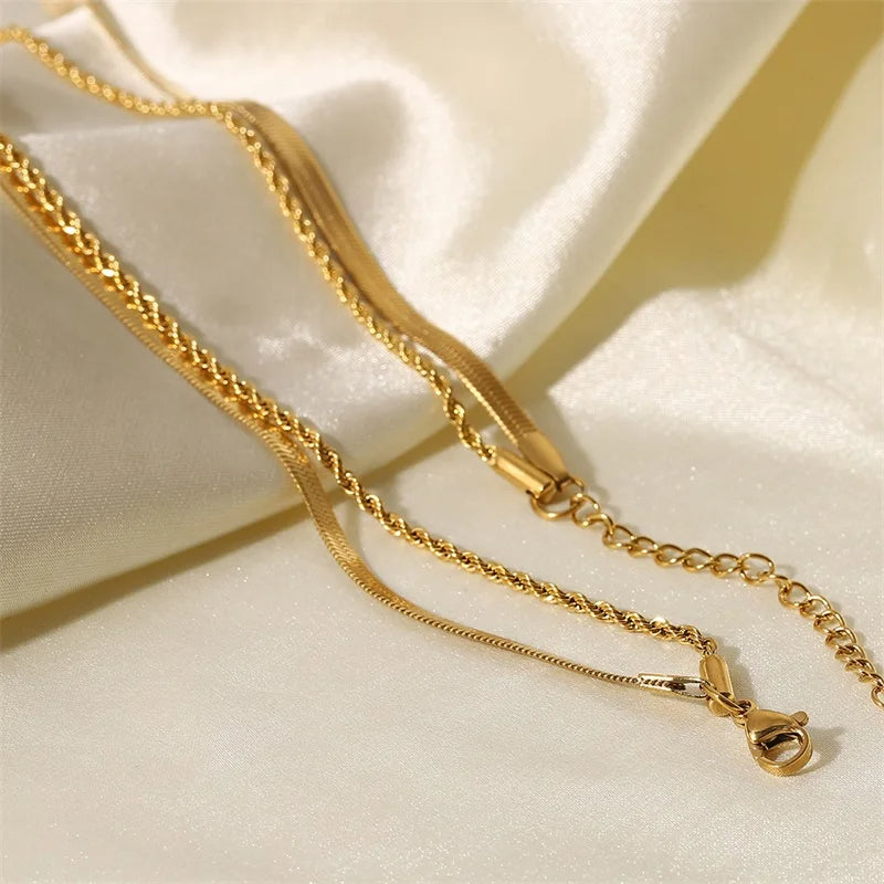 Double Layered Gold Necklace