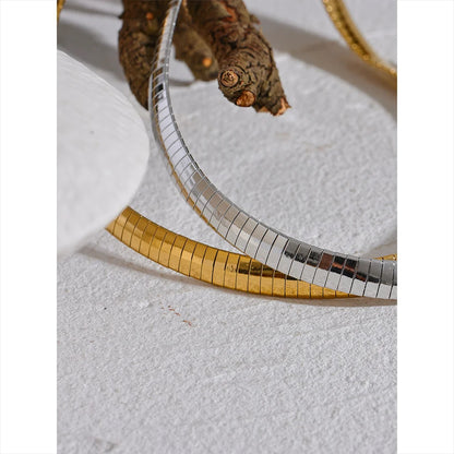 Gold Flat Snake Choker Necklace