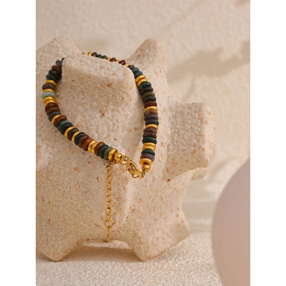 Manifesting Serenity: Indian Agate Gold Women Bracelet