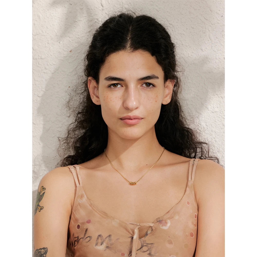 Rondelle - Gold | Silver Box Chain  Necklace