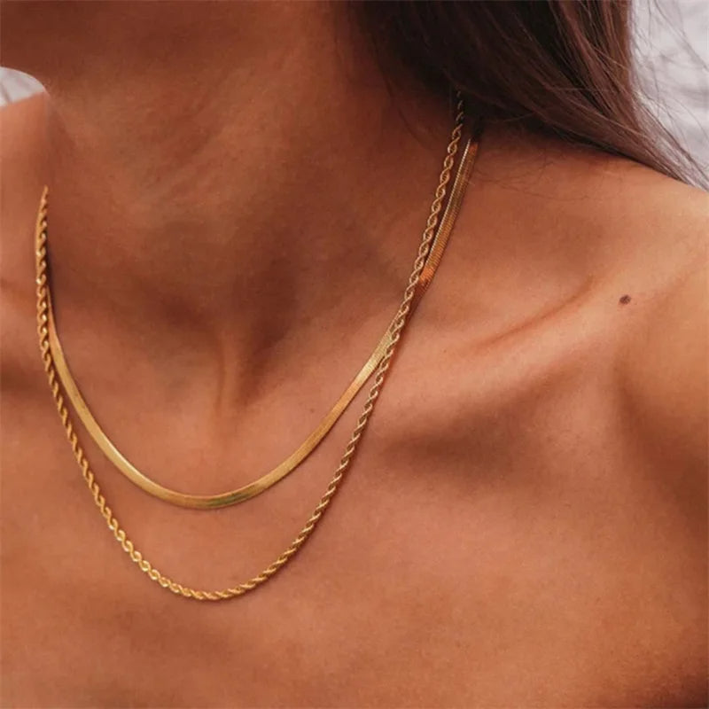 Double Layered Gold Necklace