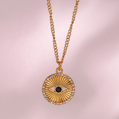 Golden Gaze: Evil Eye Gold Necklace