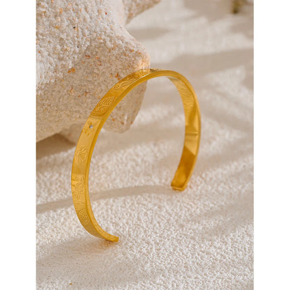 Ocean Treasures - Gold Cuff Bangle Bracelet