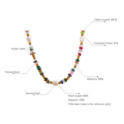 Move Beyond - Gemstone and Peals Necklace