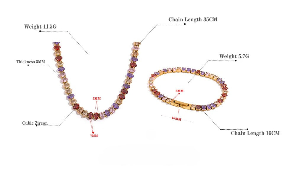 Nova Glow - Rainbow Crystal Tennis Bracelet