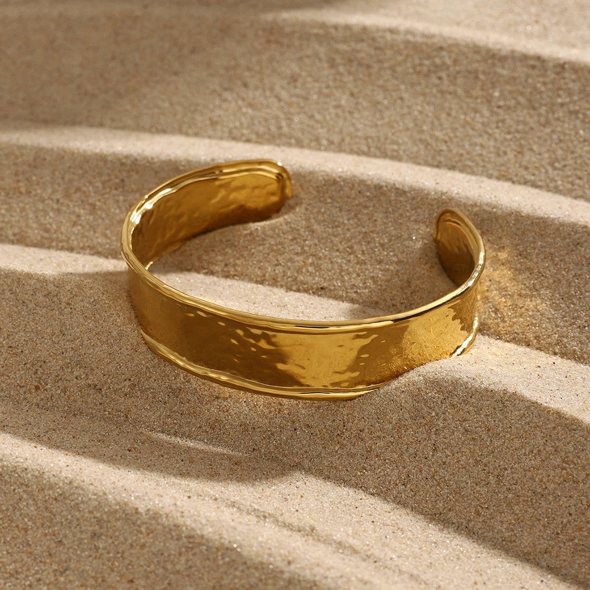 Hammered Cuff Gold  Bracelet