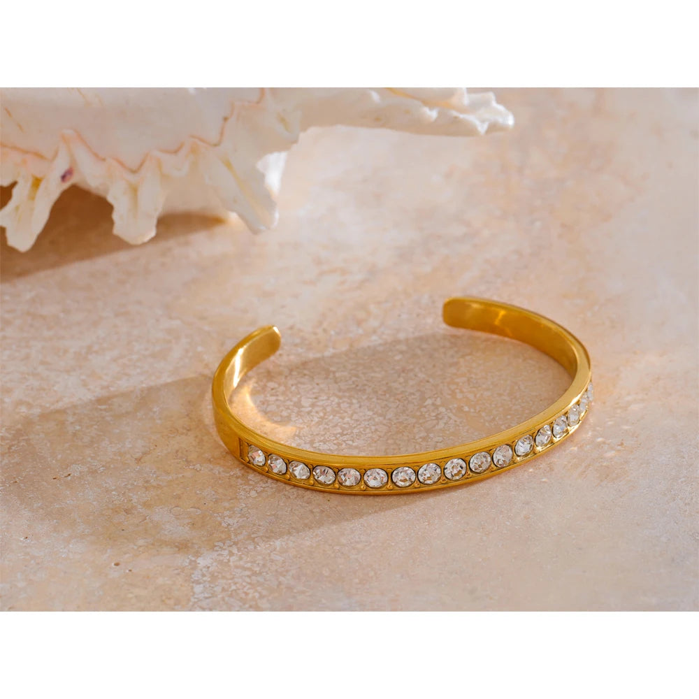 Nova Glow - Gold Crystal Cuff Bracelet