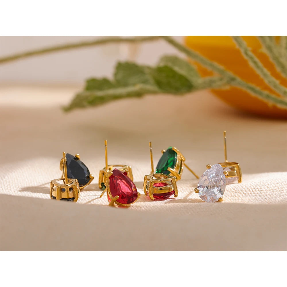 Nova Glow - Waterdrop Crystal Stud Earrings