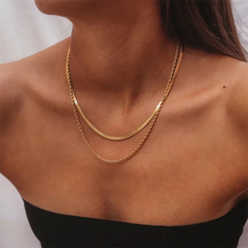 Double Layered Gold Necklace