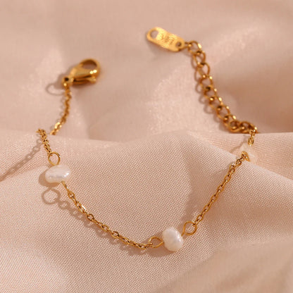 Ocean Treasures  - Gold Pearl Necklace and Bracelet