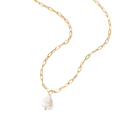 Ocean Treasures - Baroque Pearl Necklace Gold / Silver