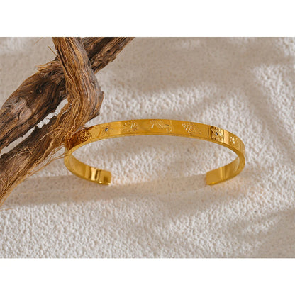 Ocean Treasures - Gold Cuff Bangle Bracelet