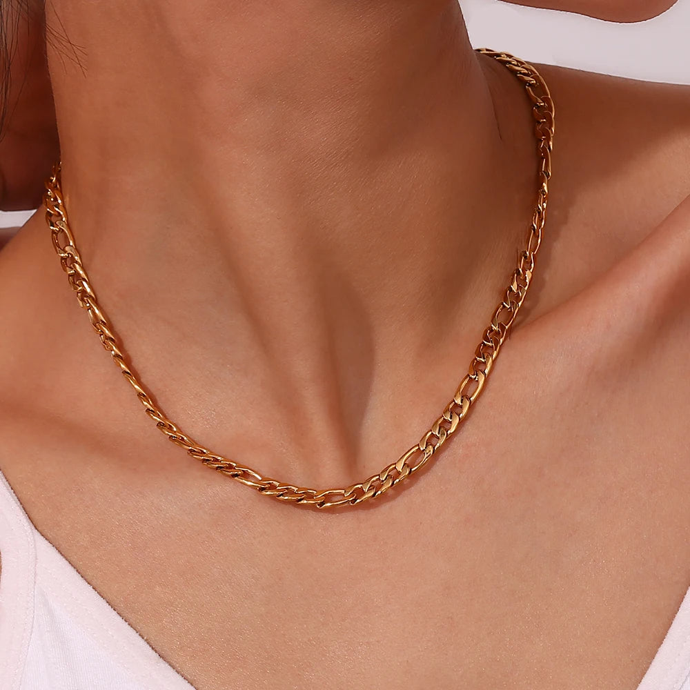 Figaro 5mm Chain Gold Necklace