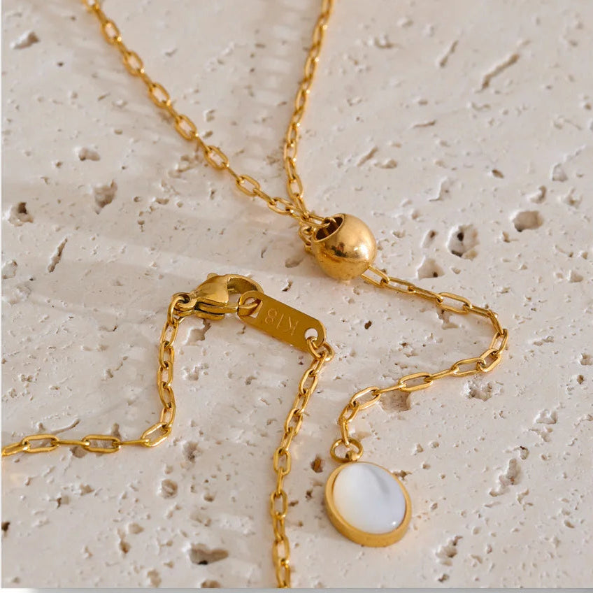 Serene Soul - Mother of Pearl Lariat Necklace
