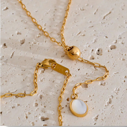 Serene Soul - Mother of Pearl Lariat Necklace