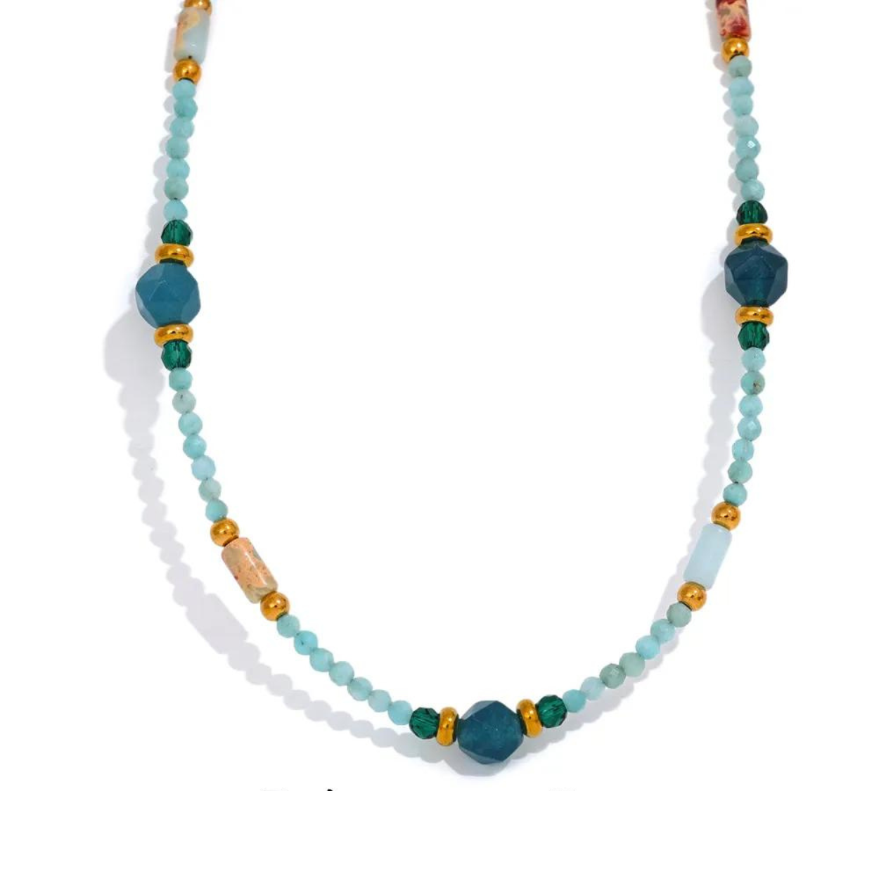 Absolute Consciousness - Faceted Apatite and Amazonite Choker Necklace