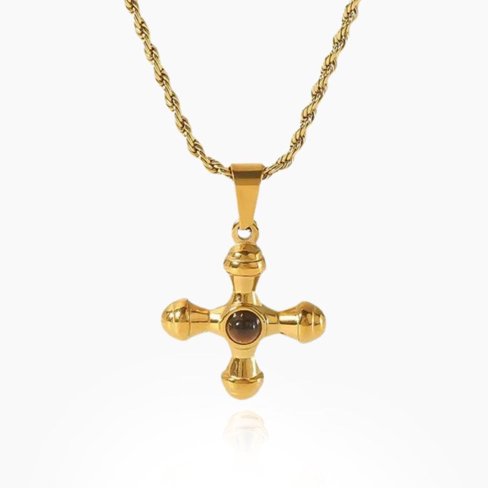 Awaken Motivation  - Tiger Eye Cross Necklace