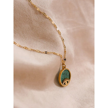 Deep Green - Evil Eye Jasper Necklace