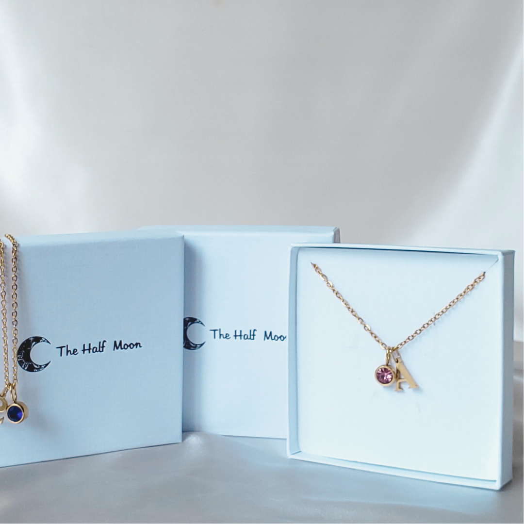 Personalised Initial & Birthstone Necklace