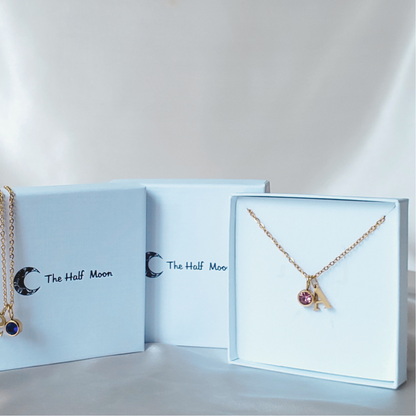 Personalised Initial & Birthstone Necklace