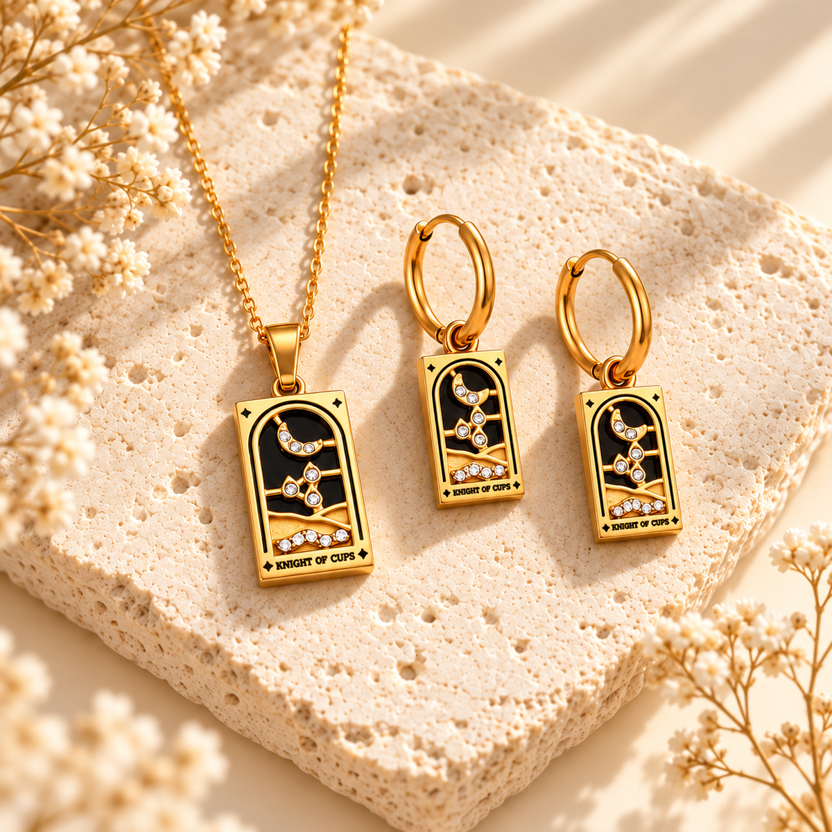 Knight of Cups - Tarot Card Hoop Earrings